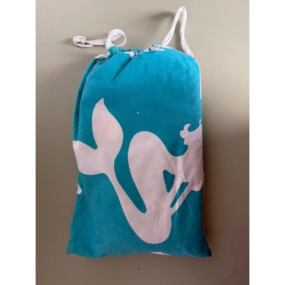 Beach Road Designs Mermaid Print Cotton Beach Sheet with Storage Bag 73.25
